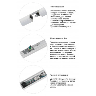 Светильник VOLGA-EU-L 76/3000K 1720х63х74 90° со сквозной проводкой Светильник VOLGA-EU-L 76/3000K 1720х63х74 90° со сквозной проводкой