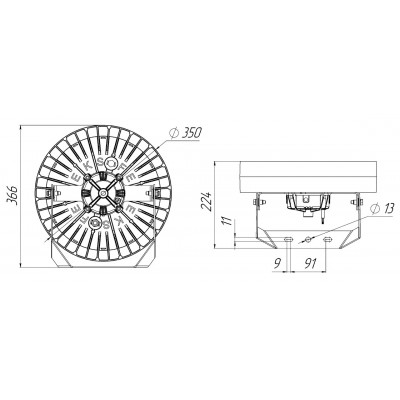 Светильник Wheel 100/Г60/840/05/P IP65 кронштейн GI Светильник Wheel 100/Г60/840/05/P IP65 кронштейн GI