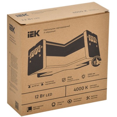Светильник X-образный LIGHTING 1010 12/4000К 180х180х58 черный Светильник X-образный LIGHTING 1010 12/4000К 180х180х58 черный