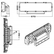 Прожектор AreaLux 300Вт CRI80 5000K КСС:A1