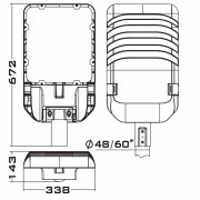 Уличный светильник LuxWay-M 140Вт CRI70 5000K КСС:WL2