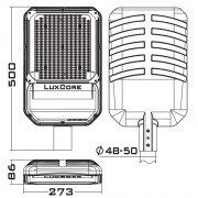Уличный светильник LuxYard-M 100Вт CRI80 4000K КСС:WL с защитным стеклом