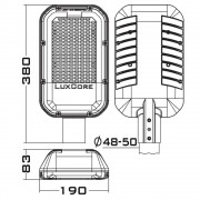 Уличный светильник LuxYard-S 65Вт CRI70 4000K КСС:WA
