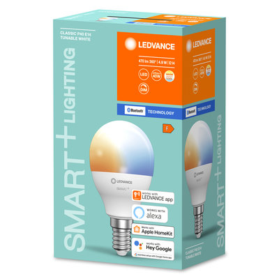 Светодиодная лампа Smart+BT Mini bulb Tunable White 40 5W/2700-6500K E14 Светодиодная лампа Smart+BT Mini bulb Tunable White 40 5W/2700-6500K E14