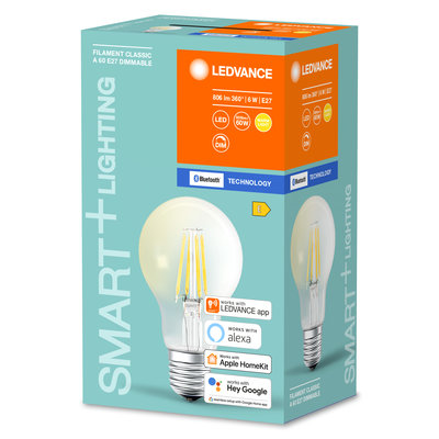 Светодиодная лампа Smart+BT Filament Classic Dimmable 60 6W/2700K E27 Светодиодная лампа Smart+BT Filament Classic Dimmable 60 6W/2700K E27