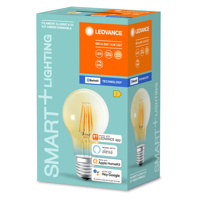 Светодиодная лампа Smart+BT Filament Classic Dimmable 55 6W/2400K E27 Светодиодная лампа Smart+BT Filament Classic Dimmable 55 6W/2400K E27