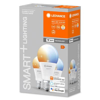Светодиодная лампа Smart+WiFi Classic Tunable White 75 9.5W/2700-6500K (x3) E27 Светодиодная лампа Smart+WiFi Classic Tunable White 75 9.5W/2700-6500K (x3) E27
