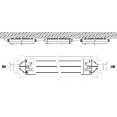 Промышленный светодиодный светильник DP COMPACT 1500 31W 4000K IP66 GY LEDV Промышленный светодиодный светильник DP COMPACT 1500 31W 4000K IP66 GY LEDV