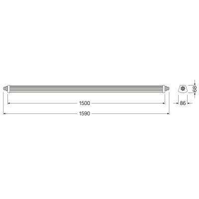 Промышленный светодиодный светильник DP COMPACT 1500 55W 4000K IP66 GY LEDV Промышленный светодиодный светильник DP COMPACT 1500 55W 4000K IP66 GY LEDV