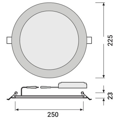 Светодиодный даунлайт DL SLIM ALU 205 22W 3000K WT LEDV Светодиодный даунлайт DL SLIM ALU 205 22W 3000K WT LEDV