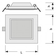 DL SLIM SQUARE 155 12W 3000K WT LEDV