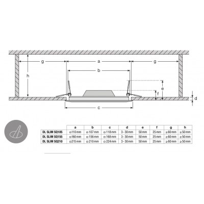 Светодиодный даунлайт DL SLIM SQUARE 155 12W 3000K WT LEDV Светодиодный даунлайт DL SLIM SQUARE 155 12W 3000K WT LEDV