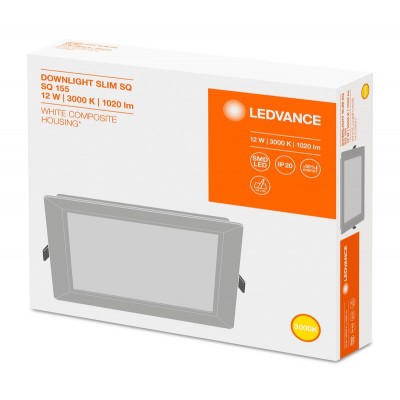 Светодиодный даунлайт DL SLIM SQUARE 155 12W 3000K WT LEDV Светодиодный даунлайт DL SLIM SQUARE 155 12W 3000K WT LEDV