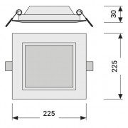 DL SLIM SQUARE 210 18W 6500K WT LEDV