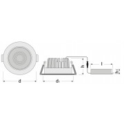 SP LED FP FIX 8W/3000K SI DIM IP65 LEDV