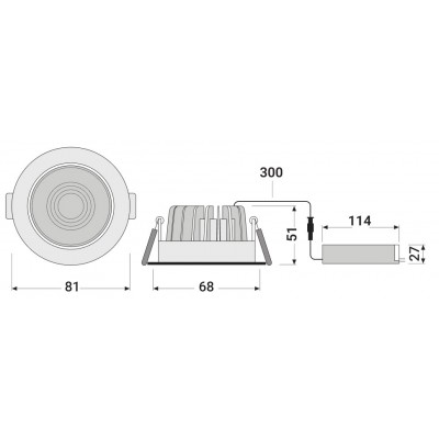 Светодиодный спот SP LED FP FIX 8W/4000K SI DIM IP65 LEDV Светодиодный спот SP LED FP FIX 8W/4000K SI DIM IP65 LEDV