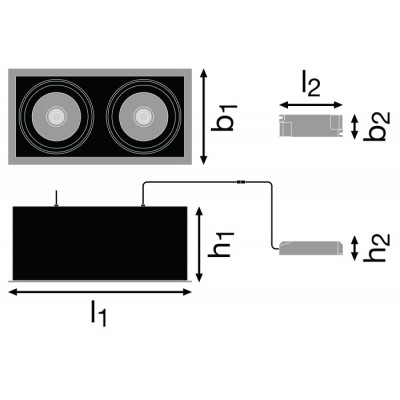 Спот светильник SP MULTI 2 x 30W/4000K FL WT/BK Спот светильник SP MULTI 2 x 30W/4000K FL WT/BK