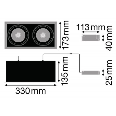 Спот светильник SP MULTI 2 x 30W/4000K FL WT/BK Спот светильник SP MULTI 2 x 30W/4000K FL WT/BK