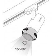 Трековый светильник TRACK Spot ZOOM DIM D85 25W 3000K 97R WT