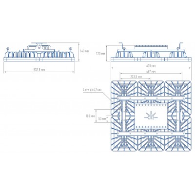 Светильник TL-PROM APS 600 750 D120 Светильник TL-PROM APS 600 750 D120